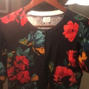 NWOT never worn andeawy floral black cardigan xs